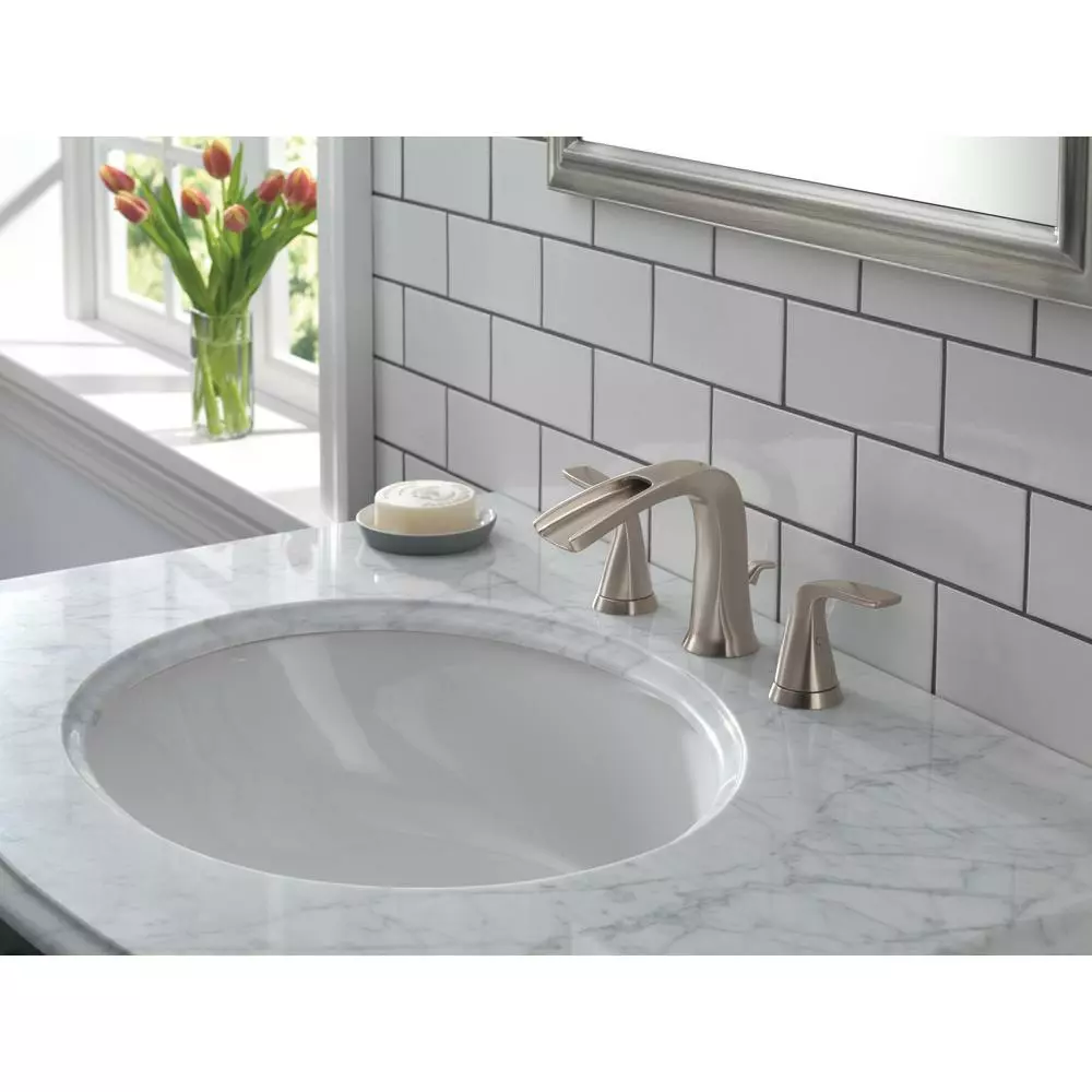 In Stock Hardwarestore Delivery Tolva 8 In. Widespread 2-Handle Bathroom Faucet In Brushed Nickel 5 In Stock Hardwarestore Delivery Tolva 8 In. Widespread 2-Handle Bathroom Faucet In Brushed Nickel - Image 3