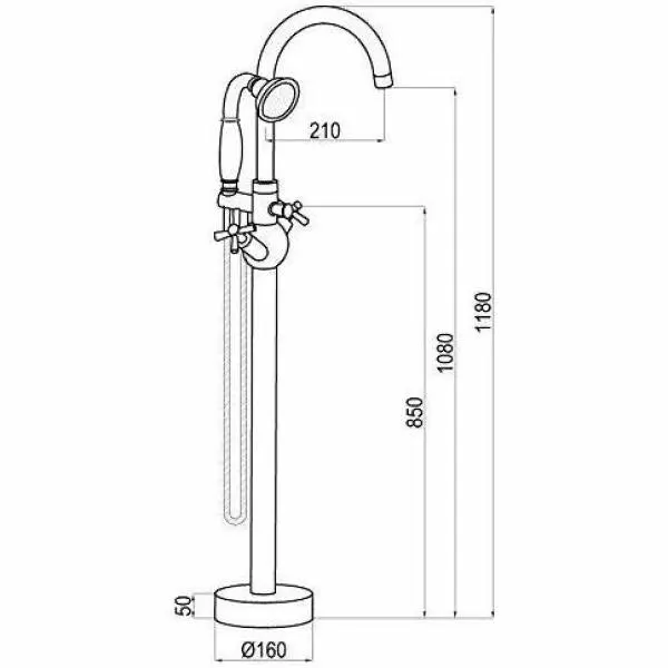 In Stock Hardwarestore Delivery 48 In. H X 12 In. W Single Handle Claw Foot Tub Faucet With Hand Shower In Brushed Nickel 8 In Stock Hardwarestore Delivery 48 In. H X 12 In. W Single Handle Claw Foot Tub Faucet With Hand Shower In Brushed Nickel - Image 6