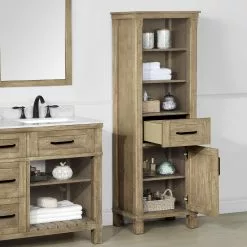 Ove Decors Riverland 22''W X 16"D X 65"H Antique Oak Linen Cabinet -Bath and Faucet shop 4838074 P ALT2 1800x1800
