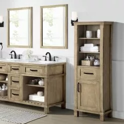 Ove Decors Riverland 22''W X 16"D X 65"H Antique Oak Linen Cabinet -Bath and Faucet shop 4838074 P ALT3 1800x1800