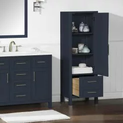 Ove Decors Michigan 20''W X 14.50"D X 60"H Midnight Blue Linen Cabinet -Bath and Faucet shop 4838089 P ALT1 1800x1800