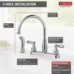 In Stock Hardwarestore Delivery Foundations 2-Handle Standard Kitchen Faucet With Side Sprayer In Chrome -Bath and Faucet shop 4858cb644b2afd03d69e8a3309669e39 1800x1800