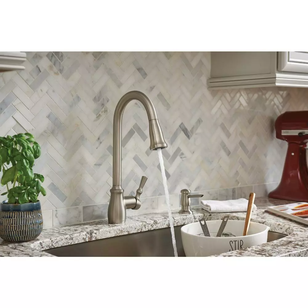 In Stock Hardwarestore Delivery Fieldstone Single-Handle Pull-Down Sprayer Kitchen Faucet With Reflex And Power Clean In Spot Resist Stainless 4 In Stock Hardwarestore Delivery Fieldstone Single-Handle Pull-Down Sprayer Kitchen Faucet With Reflex And Power Clean In Spot Resist Stainless - Image 2