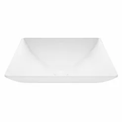 VIGO Hibiscus White Handmade Countertop Matte Stone Square Vessel Bathroom Sink In Matte White