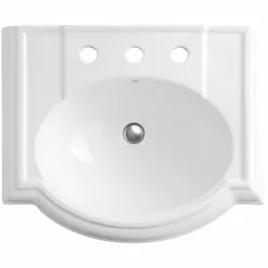 KOHLER Devonshire Vitreous China Pedestal Combo Bathroom Sink In White With Overflow Drain -Bath and Faucet shop 4a6a47ec3c02022b45906394c6396f39 1800x1800
