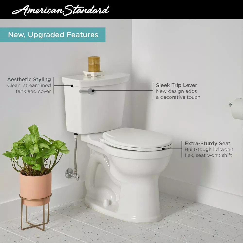 American Standard Champion Tall Height 2-Piece High-Efficiency 1.28 GPF Single Flush Round Front Toilet In White Seat Included 9 American Standard Champion Tall Height 2-Piece High-Efficiency 1.28 GPF Single Flush Round Front Toilet In White Seat Included - Image 7