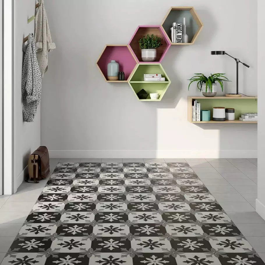 Bond Tile Picasso Nero 9x9 Glazed Porcelain Tile 4 Bond Tile Picasso Nero 9x9 Glazed Porcelain Tile - Image 2