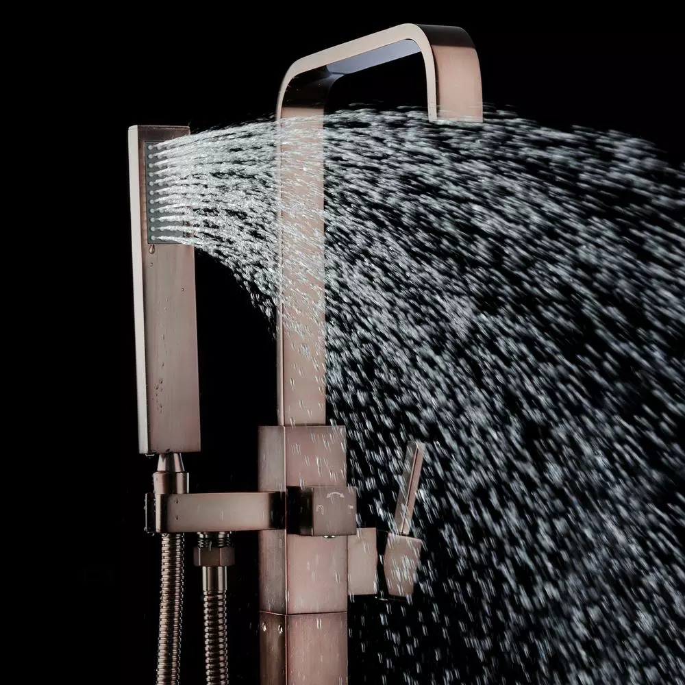 In Stock Hardwarestore Delivery 1-Handle Freestanding Floor Mount Roman Tub Faucet Bathtub Filler With Hand Shower In Antique Bronze 7 In Stock Hardwarestore Delivery 1-Handle Freestanding Floor Mount Roman Tub Faucet Bathtub Filler With Hand Shower In Antique Bronze - Image 5