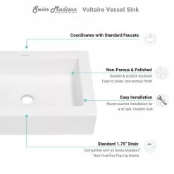 Swiss Madison Voltaire Ceramic Rectangle Vessel Sink In White 17 Swiss Madison Voltaire Ceramic Rectangle Vessel Sink In White -Bath and Faucet shop 4c9dbd851229b111c701a8a230487356 1800x1800