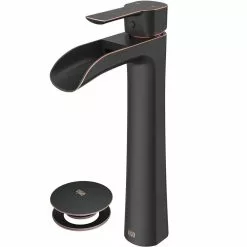 In Stock Hardwarestore Delivery Niko Single Hole Single-Handle Vessel Bathroom Faucet In Antique Rubbed Bronze With Pop-Up