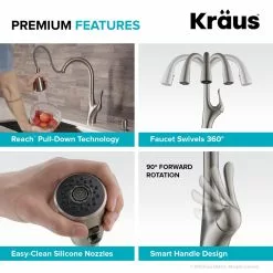 In Stock Hardwarestore Delivery Merlin Single-Handle Pull-Down Sprayer Kitchen Faucet With Dual Function Sprayhead In Spot Free Stainless Steel -Bath and Faucet shop 4e37001daa2d81016853cab71806c312 1800x1800