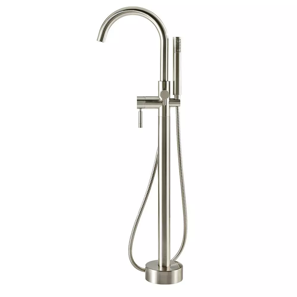 In Stock Hardwarestore Delivery Athena Single-Handle Floor-Mounted Roman Tub Faucet With Hand Shower In Brushed Nickel 3 In Stock Hardwarestore Delivery Athena Single-Handle Floor-Mounted Roman Tub Faucet With Hand Shower In Brushed Nickel
