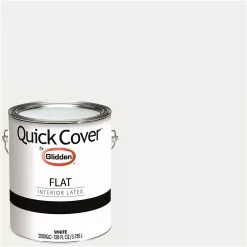 Glidden Quick Cover, Interior Paint, Flat Finish, White, 1 Gallon