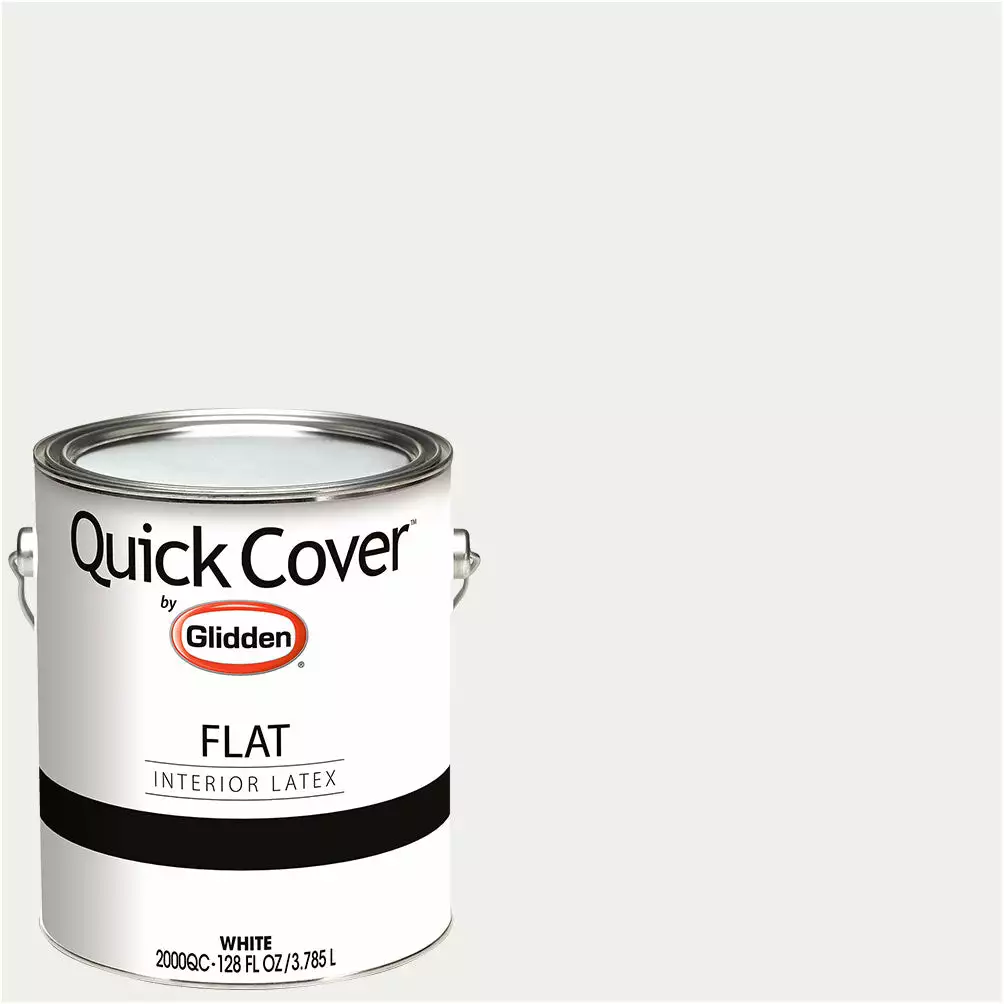 Glidden Quick Cover, Interior Paint, Flat Finish, White, 1 Gallon 3 Glidden Quick Cover, Interior Paint, Flat Finish, White, 1 Gallon