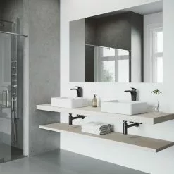 VIGO Jasmine Handmade Matte Stone Rectangle Vessel Bathroom Sink In Matte White -Bath and Faucet shop 4f41264e763796edb75da71546ae6059 1800x1800