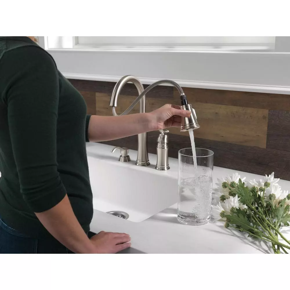 In Stock Hardwarestore Delivery Lakeview Single-Handle Pull-Down Sprayer Kitchen Faucet With Soap Dispenser In Stainless 8 In Stock Hardwarestore Delivery Lakeview Single-Handle Pull-Down Sprayer Kitchen Faucet With Soap Dispenser In Stainless - Image 6