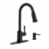 In Stock Hardwarestore Delivery Indi Single-Handle Pull-Down Sprayer Kitchen Faucet With Reflex And Power Clean In Matte Black
