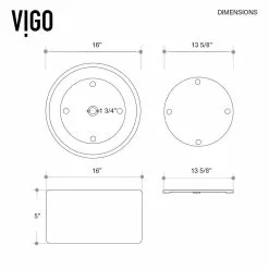 VIGO Anvil Round Vessel Bathroom Sink In White Matte StoneTM -Bath and Faucet shop 50cf7a2d246872c9733cc3d5db9b60f2 1800x1800