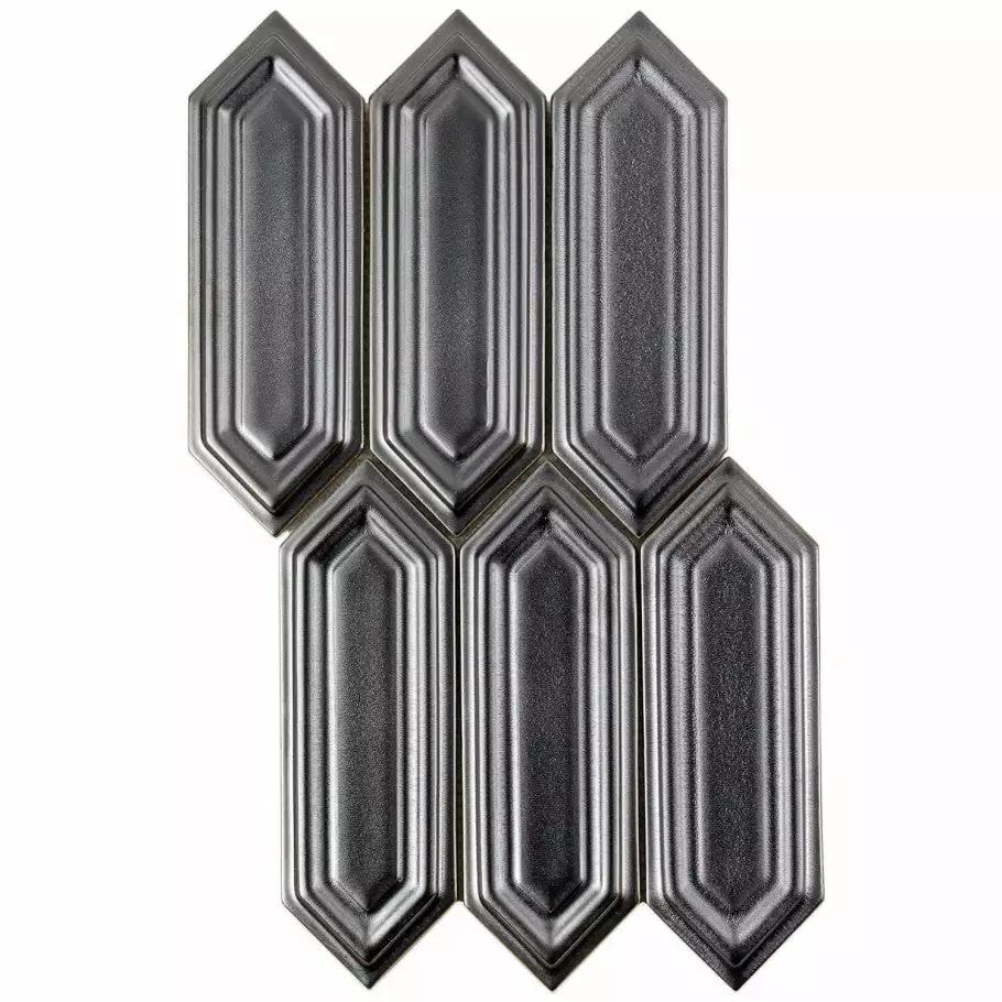 Bond Tile Divine Gunmetal Hexagon 9.5 In. X 15.5 In. Glazed Ceramic Mosaic Tile (1.02 Sq. Ft. / Sheet) 6 Bond Tile Divine Gunmetal Hexagon 9.5 In. X 15.5 In. Glazed Ceramic Mosaic Tile (1.02 Sq. Ft. / Sheet) - Image 4