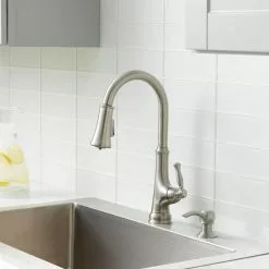 In Stock Hardwarestore Delivery Touchless LED Single-Handle Pull-Down Sprayer Kitchen Faucet With Soap Dispenser In Stainless Steel -Bath and Faucet shop 534caa87469b09f8eca93e96ef7d4352 1800x1800