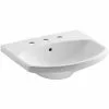 KOHLER Elmbrook 24 In. Pedestal Sink Basin In White With 8 In. Widespread Faucet Holes