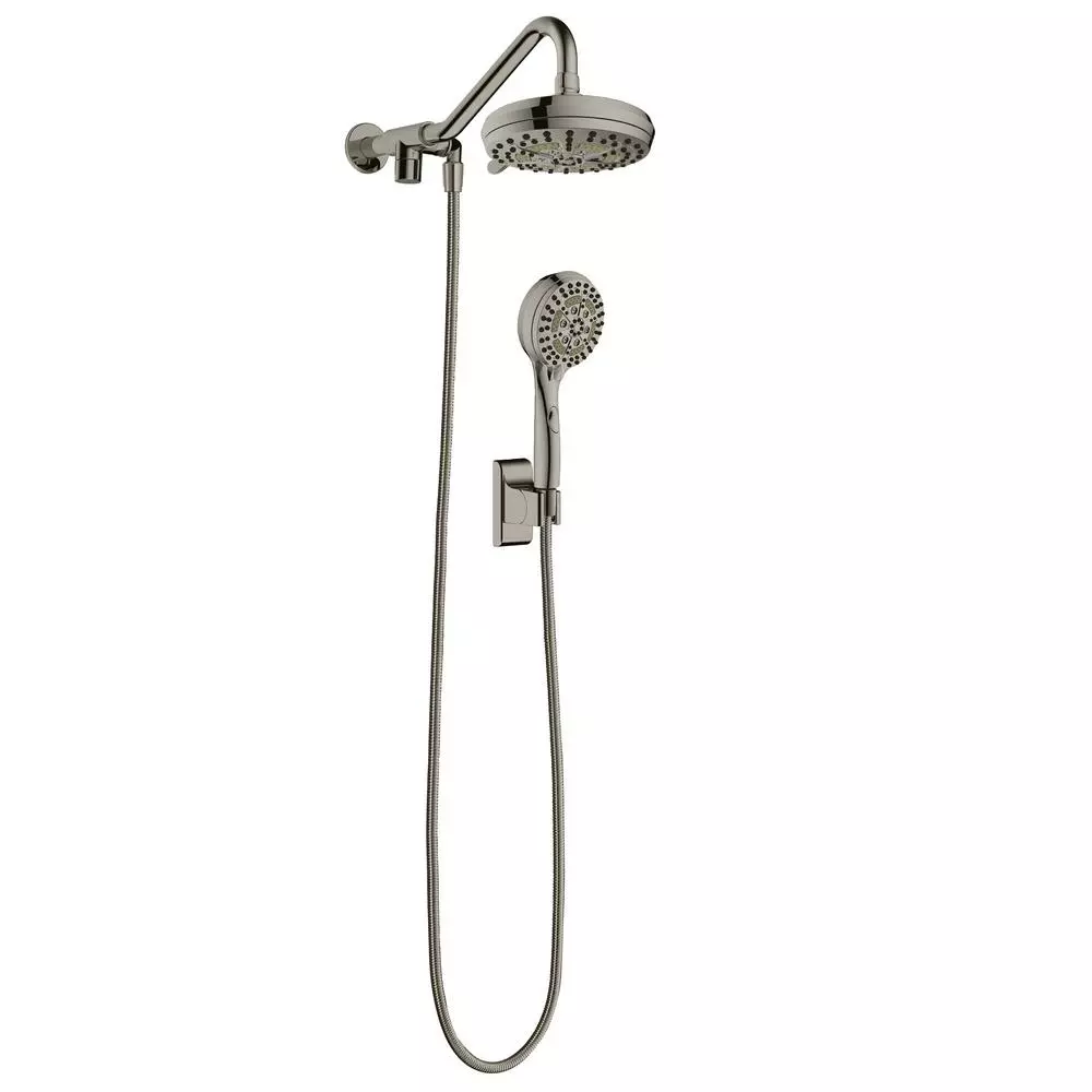 In Stock Hardwarestore Delivery 6-spray 7 In. Dual Shower Head And Handheld Shower Head With Low Flow In Brushed-Nickel 3 In Stock Hardwarestore Delivery 6-spray 7 In. Dual Shower Head And Handheld Shower Head With Low Flow In Brushed-Nickel