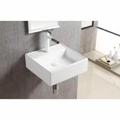 Elanti Wall-Mounted Square Bathroom Sink In White 22 Elanti Wall-Mounted Square Bathroom Sink In White -Bath and Faucet shop 55d721964429c0eb8005b7b91c27cdb2 1800x1800