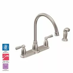 In Stock Hardwarestore Delivery Banbury High-Arc 2-Handle Standard Kitchen Faucet With Side Sprayer In Spot Resist Stainless -Bath and Faucet shop 57cdb29c8841a3cc861ac5a6c7da0627 1800x1800