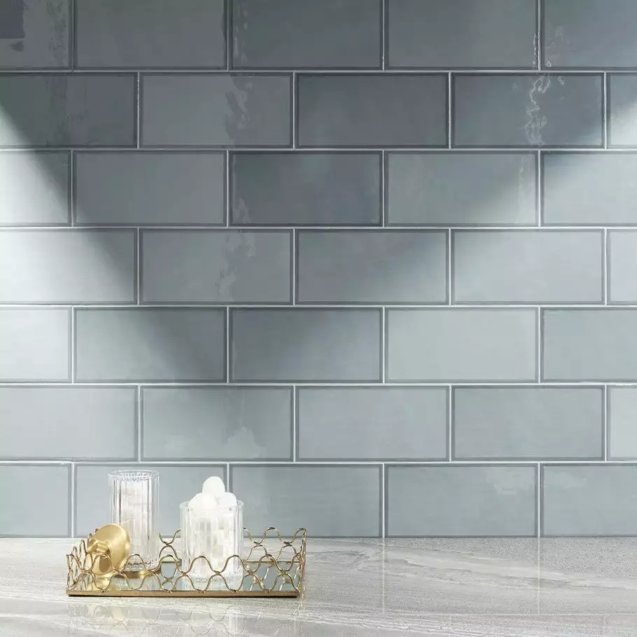 Bond Tile Thames Framed Blue 5 In. X 10 In. Glazed Ceramic Wall Tile (28 Pieces 10.76 Sq. Ft. / Box) 4 Bond Tile Thames Framed Blue 5 In. X 10 In. Glazed Ceramic Wall Tile (28 Pieces 10.76 Sq. Ft. / Box) - Image 2