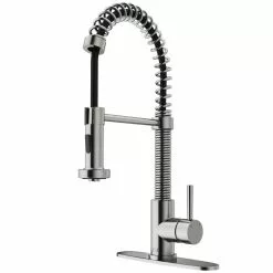 In Stock Hardwarestore Delivery Edison Single-Handle Pull-Down Sprayer Kitchen Faucet With Deck Plate In Matte Black -Bath and Faucet shop 59153f9a85b108fd0cd581ccfd56047f 1800x1800
