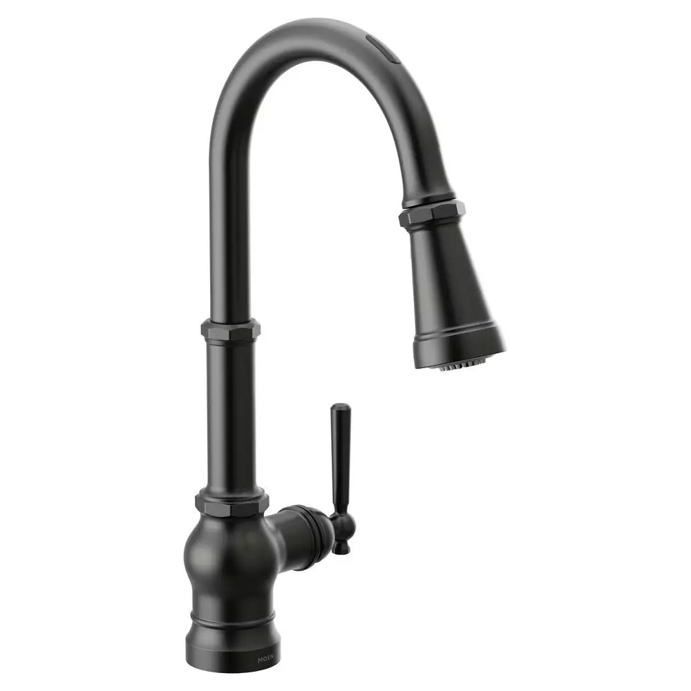 In Stock Hardwarestore Delivery U By Moen Paterson Single-Handle Pull-Down Sprayer Smart Kitchen Faucet With Voice Control And PowerBoost In Matte Black 3 In Stock Hardwarestore Delivery U By Moen Paterson Single-Handle Pull-Down Sprayer Smart Kitchen Faucet With Voice Control And PowerBoost In Matte Black