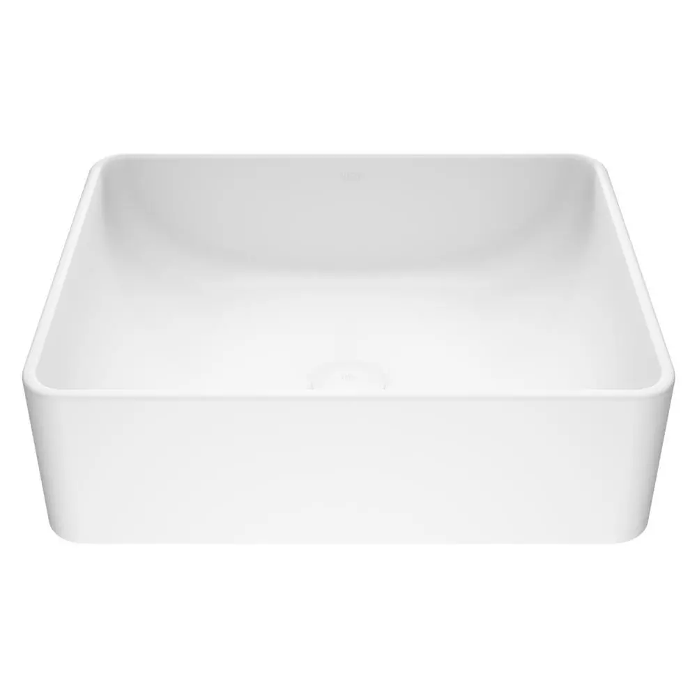 VIGO Amaryllis Handmade Matte Stone Rectangle Vessel Bathroom Sink In Matte White 3 VIGO Amaryllis Handmade Matte Stone Rectangle Vessel Bathroom Sink In Matte White