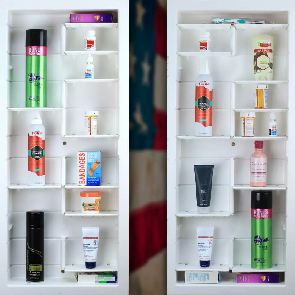 In Stock Hardwarestore Delivery Media 16 In. X 36 In. X 3-1/2 In. Frameless Recessed 1-Door Medicine Cabinet With 12-Shelves And Polished Edge Mirror 5 In Stock Hardwarestore Delivery Media 16 In. X 36 In. X 3-1/2 In. Frameless Recessed 1-Door Medicine Cabinet With 12-Shelves And Polished Edge Mirror - Image 3