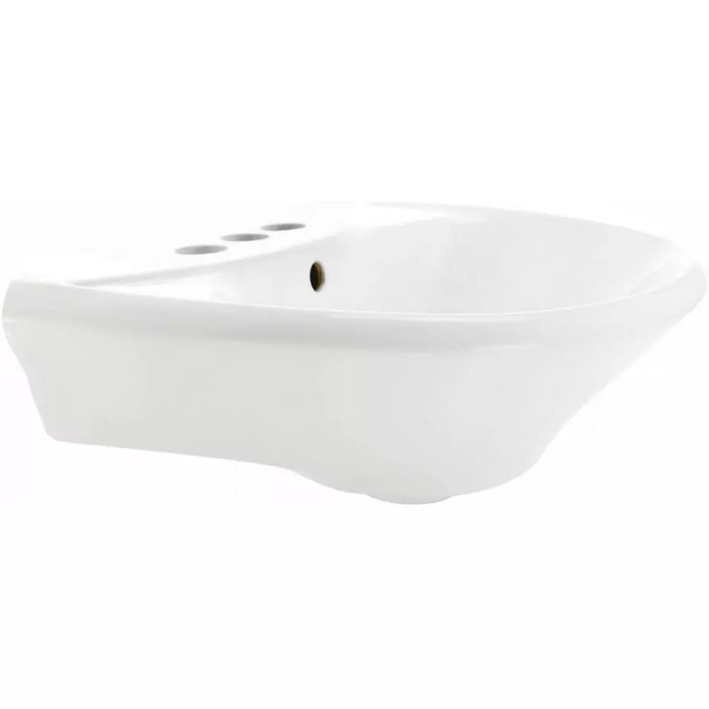 In Stock Hardwarestore Delivery Ondine 16 In. Small Pedestal Combo Bathroom Sink In White With Overflow 8 In Stock Hardwarestore Delivery Ondine 16 In. Small Pedestal Combo Bathroom Sink In White With Overflow - Image 6