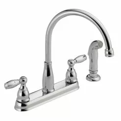 In Stock Hardwarestore Delivery Foundations 2-Handle Standard Kitchen Faucet With Side Sprayer In Chrome