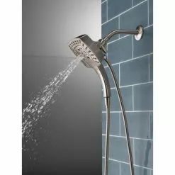 In Stock Hardwarestore Delivery In2ition Two-in-One 5-Spray 5.8 In. Dual Wall Mount Fixed And Handheld Shower Head In Stainless -Bath and Faucet shop 5c38807b51f8c4cdf9441311eaf02b38 1800x1800