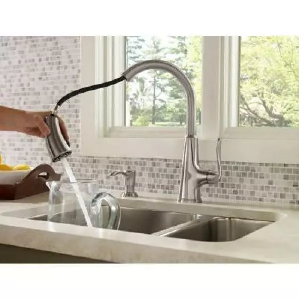 In Stock Hardwarestore Delivery Pasadena Single-Handle Pull-Down Sprayer Kitchen Faucet With Soap Dispenser In Stainless Steel 10 In Stock Hardwarestore Delivery Pasadena Single-Handle Pull-Down Sprayer Kitchen Faucet With Soap Dispenser In Stainless Steel - Image 8