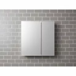 In Stock Hardwarestore Delivery Double Door 25 In. W X 26 In. H X 5 In. D Aluminum Cabinet With Square Mirrored Door In Silver -Bath and Faucet shop 5d98bc96c5798ae7c9c078807ebc4287 1800x1800