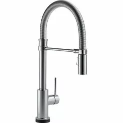 In Stock Hardwarestore Delivery Trinsic Pro Single-Handle Pull-Down Sprayer Kitchen Faucet With Touch2O Technology And Spring Spout In Arctic Stainless