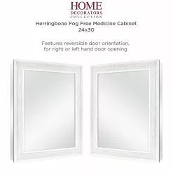 In Stock Hardwarestore Delivery 24 In. X 30 In. Fog Free Recessed Or Surface Mount Herringbone Medicine Cabinet -Bath and Faucet shop 5efcd54a96be86e76df1de02792078c9 1800x1800