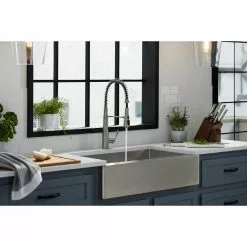 In Stock Hardwarestore Delivery Simplice Single-Handle Pull-Down Sprayer Kitchen Faucet In Vibrant Stainless -Bath and Faucet shop 5f1affb30241731fad12328eb5781a17 1800x1800