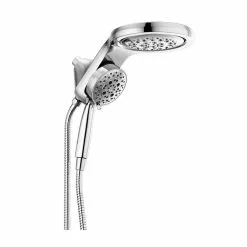 In Stock Hardwarestore Delivery HydroRain Two-in-One 5-Spray 6 In. Dual Wall Mount Fixed And Handheld H2Okinetic Shower Head In Stainless -Bath and Faucet shop 5f639c9eff879c50a48e7464dee3b329 1800x1800