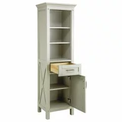 Foremost® Rayna 20"W X 15"D X 68"H Gray Linen Cabinet 14 Foremost® Rayna 20"W X 15"D X 68"H Gray Linen Cabinet -Bath and Faucet shop 6050440 Angle Open 1 1800x1800