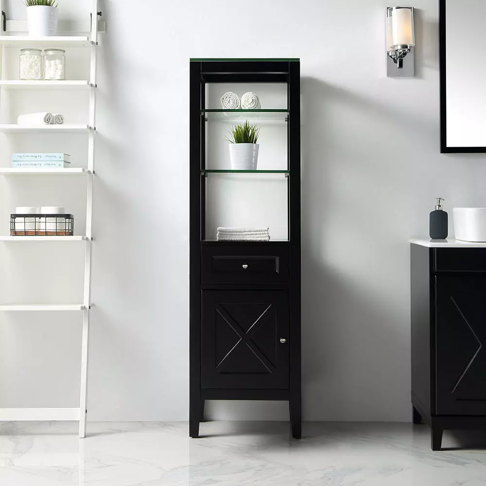 Ove Decors Aspen 18''W X 14"D X 61"H Espresso Linen Cabinet 5 Ove Decors Aspen 18''W X 14"D X 61"H Espresso Linen Cabinet - Image 3