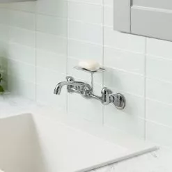 In Stock Hardwarestore Delivery 2-Handle Wall-Mount Kitchen Faucet With Soap Dish In Chrome 16 In Stock Hardwarestore Delivery 2-Handle Wall-Mount Kitchen Faucet With Soap Dish In Chrome -Bath and Faucet shop 619097a16872b477b823dd3fcb4d5657 1800x1800