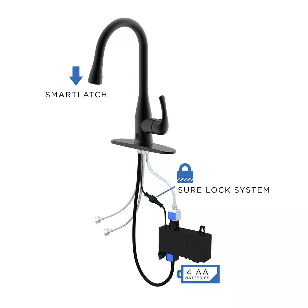In Stock Hardwarestore Delivery Motion Activated Single-Handle Pull-Down Sprayer Kitchen Faucet In Matte Black 6 In Stock Hardwarestore Delivery Motion Activated Single-Handle Pull-Down Sprayer Kitchen Faucet In Matte Black - Image 4