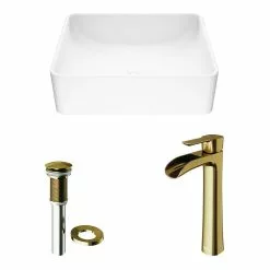 VIGO Amaryllis Matte Stone Vessel Bathroom Sink In White With Niko Faucet In Matte Gold 21 VIGO Amaryllis Matte Stone Vessel Bathroom Sink In White With Niko Faucet In Matte Gold -Bath and Faucet shop 61ed632176726d9b8b8f8c71cc458f02 1800x1800