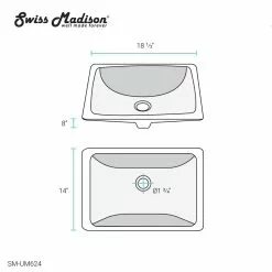 Swiss Madison Plaisir 18 In. Rectangular Under-Mount Bathroom Sink In White -Bath and Faucet shop 6334a1a79d816736038ce79662367f40 1800x1800