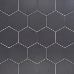 Bond Tile Magen Hex Dark Gray Matte Ceramic Hexagon Tile