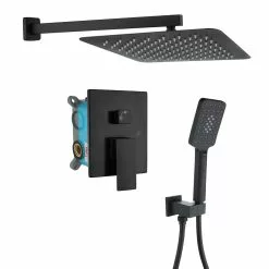 In Stock Hardwarestore Delivery 3-Spray With 2.5 GPM 10 In. 2 Functions Tub Wall Mount Dual Shower Heads In Spot In Matte Black (Valve Included)